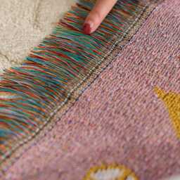 Horse Jacquard Throw Blanket, Colorful Floral Tapestry, Fringe Sofa Cover, Cozy Nap Blanket - thumbnail 3