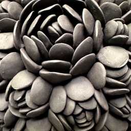 Black Round Porcelain Wall Sculpture - Escheveria Art, White Ceramic Sculpture, Textured Tile - thumbnail 3