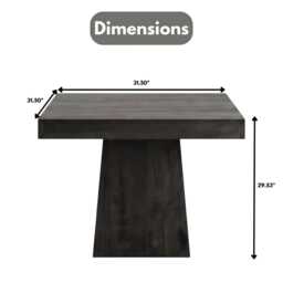 Square Farmhouse Dining Table Grey Pedestal Base Kitchen Home Decor Housewarming Gift Furniture - thumbnail 4