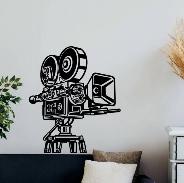 Camera Wall Decal Cinema Movie Mural Video Film Decor Gift Vinyl Sticker Game Room Home Theater Art Print D844 - image 1