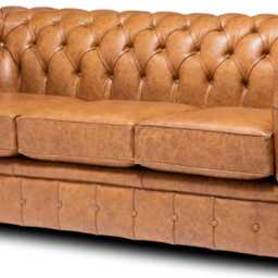 Chesterfield Plus Three Seater Sofa Genuine Italian Tan Leather - thumbnail 3