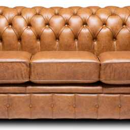 Chesterfield Plus Three Seater Sofa Genuine Italian Tan Leather - thumbnail 2