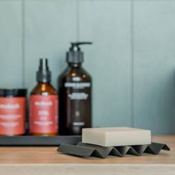 Soapbar Holder Black, Porte Savon Drainant, Black Soap Dish, Modern Tray, Plate, Caddy, Pedestal, Platter, Basin Viw - thumbnail 2