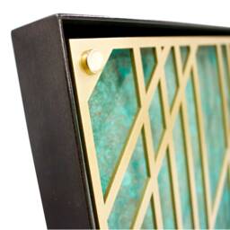 Art, Metal Wall Decor, Modern Custom High End Framed Hanging, Abstract Art - Her Native- Brass with Black Frame - thumbnail 3