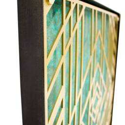 Art, Metal Wall Decor, Modern Custom High End Framed Hanging, Abstract Art - Her Native- Brass with Black Frame - thumbnail 2
