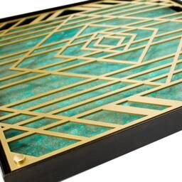 Art, Metal Wall Decor, Modern Custom High End Framed Hanging, Abstract Art - Her Native- Brass with Black Frame - thumbnail 4
