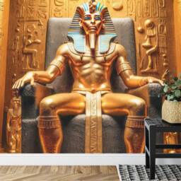Tutankhamun Golden Throne Wallpaper Mural, Peel & Stick Art Print - thumbnail 3