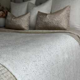 Elegant Ivory Bed Runner Luxury Scarf Throw For Double, King & Super Size Bedding - Bespoke Blake Design - thumbnail 2