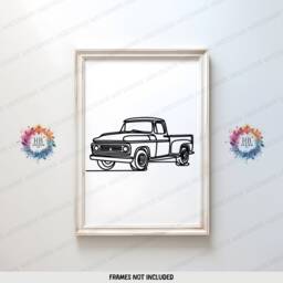 Minimal Pickup Truck Prints - Set Of 3 Posters - Kids Bedroom Decor Transport Wall Art Nursery Room Pick Up Trucks Artwork Print - thumbnail 3