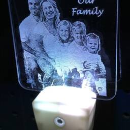 Custom Family Photo Night Light Engraved Keepsake Personalized Etched Memorial Portrait Treasured Memory Gift Heirloom Pic - thumbnail 2