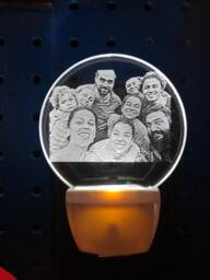 Custom Family Photo Night Light Engraved Keepsake Personalized Etched Memorial Portrait Treasured Memory Gift Heirloom Pic