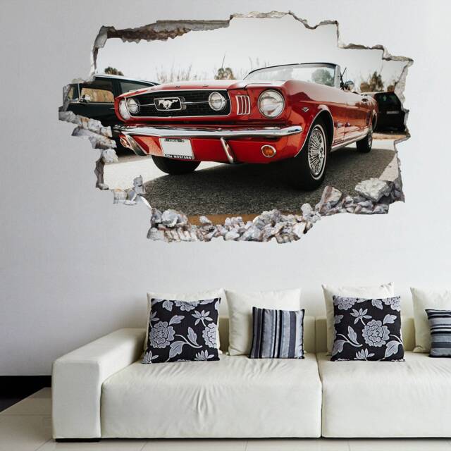 Mustang Muscle Car Wall Stickers Mural Decal Poster Print Art Kids Bedroom Home Office Decor Super Sports Cars Bm19 - image 1