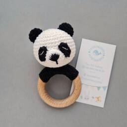 Panda Giraffe Hippo Lion Elephant Zebra Koala Rattle Gift For Expecting, Safari Animals Crochet Baby Newborn Baby Shower - thumbnail 2