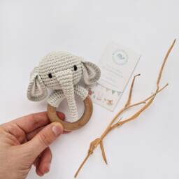 Panda Giraffe Hippo Lion Elephant Zebra Koala Rattle Gift For Expecting, Safari Animals Crochet Baby Newborn Baby Shower - thumbnail 3