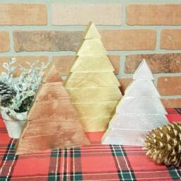 Metallic Reclaimed Wood Christmas Tree - Glam Holiday Decor