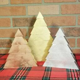 Metallic Reclaimed Wood Christmas Tree - Glam Holiday Decor - thumbnail 2