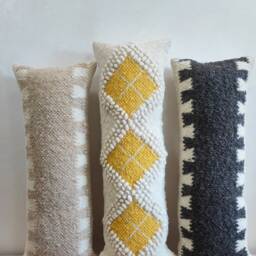 Big Wool Bolster Pillow, Cozy Boho Lumbar Rectangle Pillow For Couch Decor, Rustic Unique Throw New Home Or Valentine's Day Gift - thumbnail 2