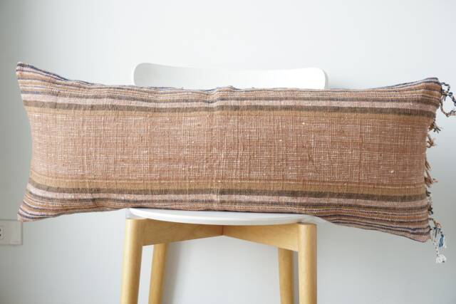 Brown Dot Block Print Mudcloth Hmong Pillow Case - image 1