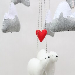 Polar Bear Baby Mobile - Scandi Nursery Decor, Shower Gift - thumbnail 3