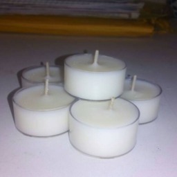 Handmade Coconut Wax Tea Light Candles Unscented, Dye-Free, Organic - thumbnail 3