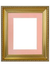 Large Shabby Chic Gold Photo Frame With Pink Mount - thumbnail 1