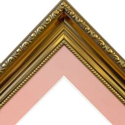 Large Shabby Chic Gold Photo Frame With Pink Mount - thumbnail 3