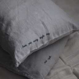 Set Of 2 Personalized Linen Pillowcases, Embroidered With Your Text, Romantic Couple Gift, Anniversary, Wedding, Unique Valentines Day Gift - thumbnail 2