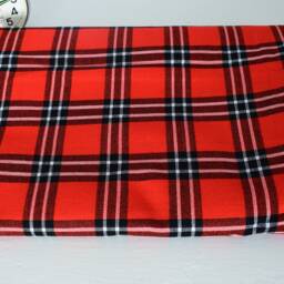 African Maasai Shuka Blanket - Red Plaid Acrylic Throw - thumbnail 3
