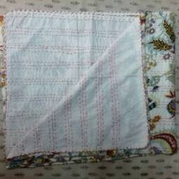 Indian Bedspread Handmade Floral Kantha Quilt Gudri Blanket Throw Bedcover Size Multi - thumbnail 3