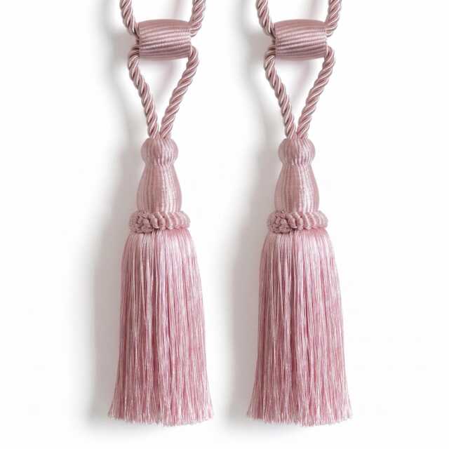 2x Monaco Barrel Tieback - 720mm Embrace 13 Colours Tassel Pair - image 1
