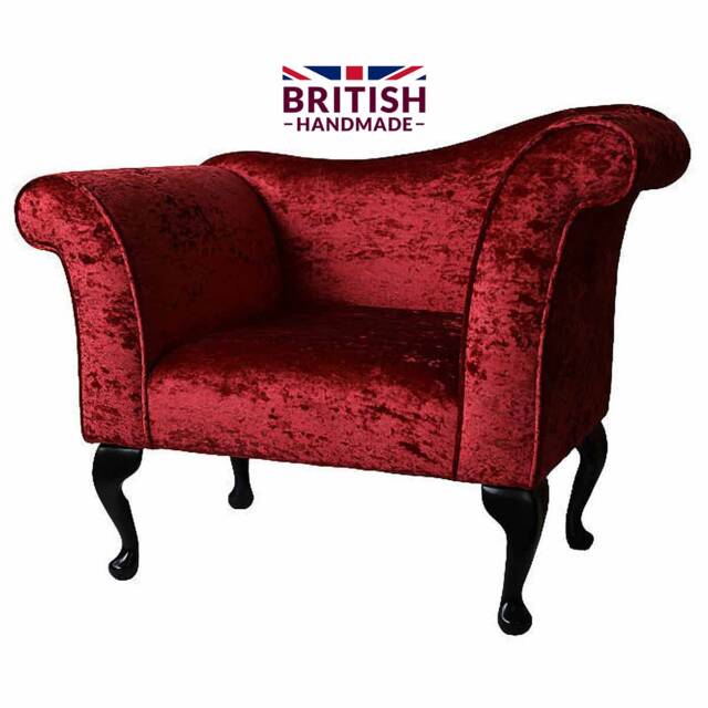 Handmade Crushed Velvet Chenille Chaise Lounge - Postbox Red - image 1