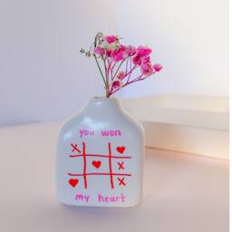Lovers Tiny Vase/Bud Vase You Won My Heart Lovely Gift Xoxo Valentine's Day For Mini Love - thumbnail 3