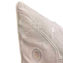 Colefax & Fowler Hayward Luxury Designer Embroidered Geometric Neutral Cushion Pillow Cover - thumbnail 3