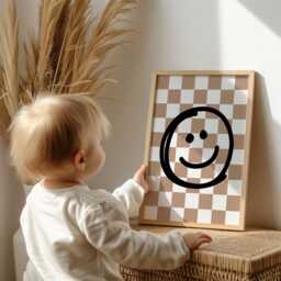 Boy Nursery Decor Prints Lightning Bolt, Smiley Face, Set Of 6 - Unframed - thumbnail 3
