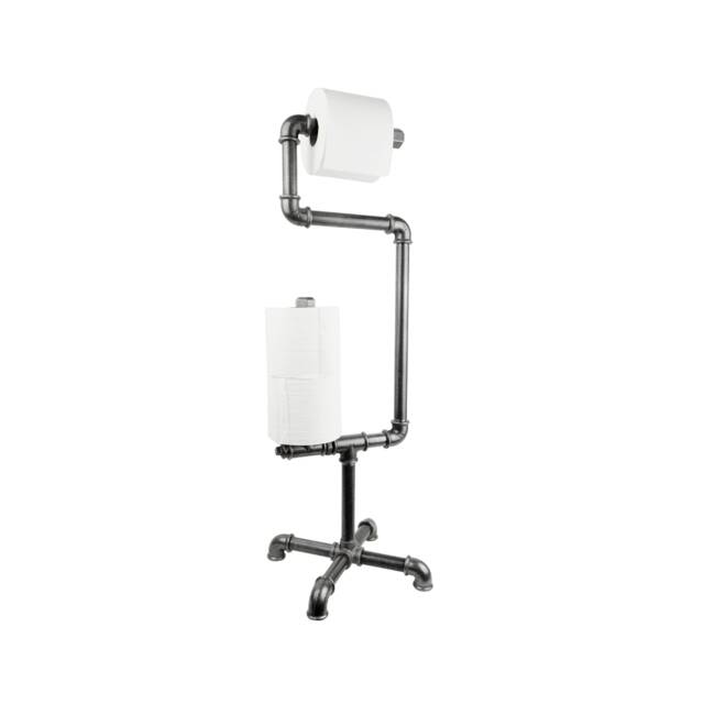 Industrial-style Freestanding Toilet Paper Holder Made From Plumbing Pipes - image 1