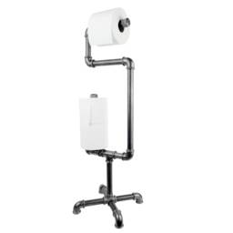 Industrial-style Freestanding Toilet Paper Holder Made From Plumbing Pipes - thumbnail 2