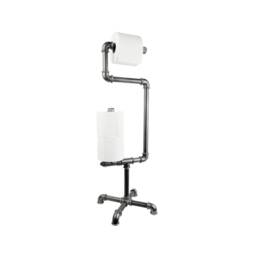 Industrial-style Freestanding Toilet Paper Holder Made From Plumbing Pipes