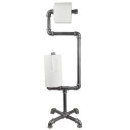 Industrial-style Freestanding Toilet Paper Holder Made From Plumbing Pipes - thumbnail 4