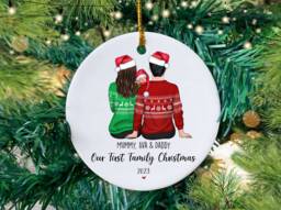 Personalised Family Bauble, Our First Christmas Decoration - thumbnail 1