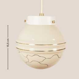 Zora Vintage Pendant Light Mcm Hanging Handcrafted Glass Lamp Retro Ceiling Fixture Yugoslavia Gold Brass - thumbnail 4