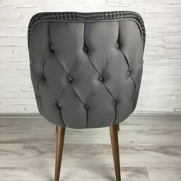 Dining Chairs, Kitchen Velvet Wood Modern Metal Wire Cafe, Restaurant, Handmade - thumbnail 3