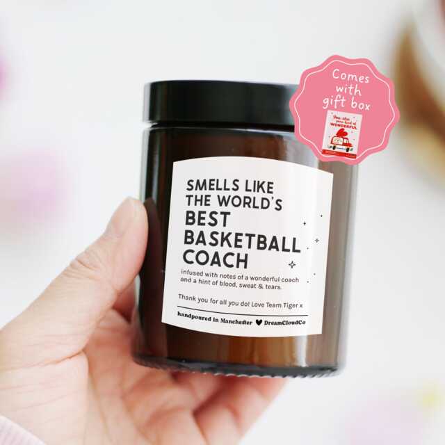 Thank You Gift For Basketball Coach Instructor - Farewell Retirement Best Personalized Candle - image 1