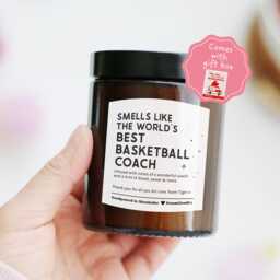 Thank You Gift For Basketball Coach Instructor - Farewell Retirement Best Personalized Candle - thumbnail 1