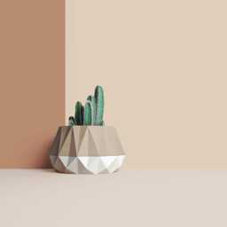 3D Printed Cactus, Succulent Planters, Interior Plant Pots, Mid Century Eco-Friendly Gift Idea For Home, Large Planter Pot - thumbnail 3