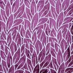 Purple Leaves Burnout Velvet Curtain Panels - Rod Pocket, Grommet, Box Pleat, Three Pinch Tab Top & Plain Ring Top - thumbnail 4