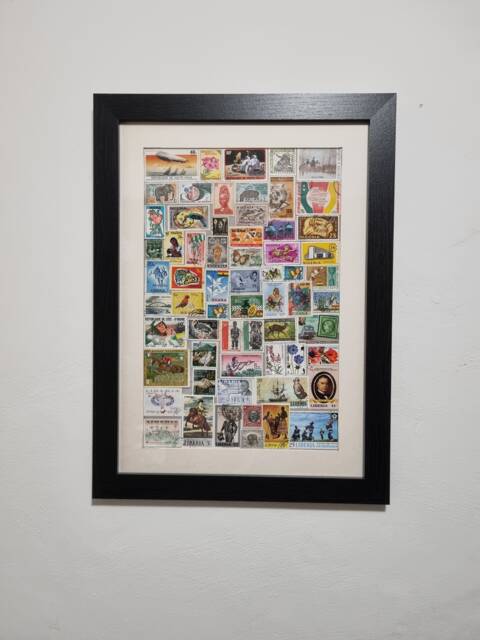 West Africa Themed Vintage Stamp Collection in Photo Frame - image 1