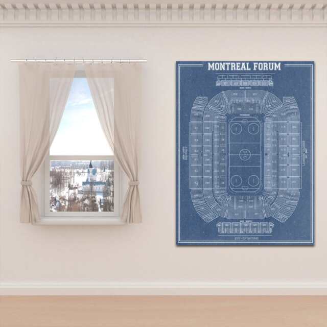 Vintage Montreal Forum Seating Chart Print Hockey Art, Choose Paper Or Canvas - image 1