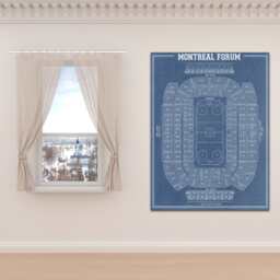 Vintage Montreal Forum Seating Chart Print Hockey Art, Choose Paper Or Canvas - thumbnail 1