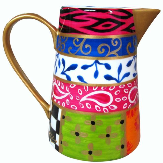 Hand Painted Milk Jug Pitcher For Use in The Kitchen Or As A Vase Decorative Piece Of Art - image 1
