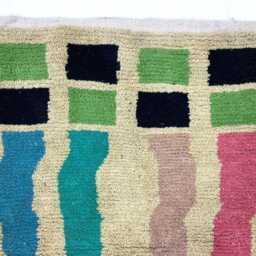 Handmade Moroccan Wool Rug Colorful Abstract Berber Carpet - thumbnail 3